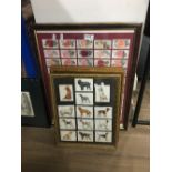 4 FRAMED & MOUNTED CIGARETTE CARDS PLAYERS ETC & 1 OTHER