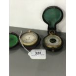 2 CASED POCKET BAROMETERS