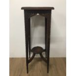 ANTIQUE CARVED WOOD PLANTSTAND