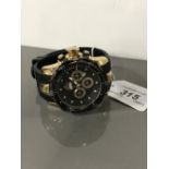 GENTS BLACK & GOLD FITRON WATCH