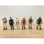 6 STAR WARS FIGURES INCLUDING LUKE IN FLIGHT GEAR