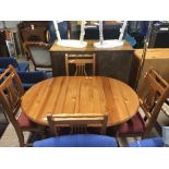 PINE EXTENDING DINING TABLE & 4 CHAIRS