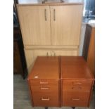 2 OFFICE CUPBOARDS & 2 FILING DRAWERS