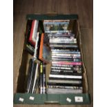 1 BOX OF DVDS