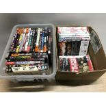 BOX OF DVDS & GAMES