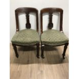 PAIR VICTORIAN SPOON BACK DINING CHAIRS