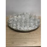 TRAY OF CRYSTAL GLASSES