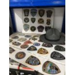 MULTIPLE POLICE BADGES FROM AMERICA & RANGERS HAT