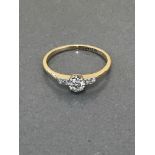 ANTIQUE 18CT AND PLATINUM RING CENTRE STONE .