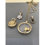 QUANTITY GOLD PENDANTS INCLUDING SAPPHIRE /DIAMOND