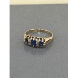 ANTIQUE 18CT SAPPHIRE DIAMOND RING 3.