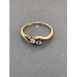 VICTORIAN 18CT 2 STONE DIAMOND RING .3CT 2.