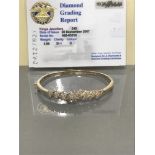 18CT YELLEW GOLD DIAMOND CLUSTER BANGLE APPROX 2.