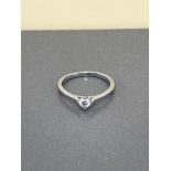 PLATINUM SOLITAIRE DIAMOND RING .