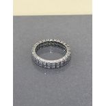9CT WHITE GOLD 2 ROW DIAMOND FULL ETERNITY RING APPROX 2CT