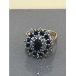 18CT SAPPHIRE DIAMOND RING 7.