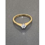 18CT SOLITAIR DIAMOND RING .