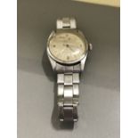 ROLEX GENTS LARGE STEEL OYSTER PERPETUAL BOTTLE BACK ON ROLEX STRAP 34MM SER-29734-6352