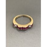 18CT GOLD RUBY AND DIAMOND RING