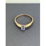 18CT YELLOW GOLD DIAMOND SOLITAIRE RING