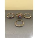 4 GOLD (RINGS 3 RINGS 14 CT) AND 1 DIAMOND RING 8.