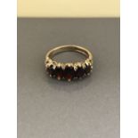 9CT GARNET 5 STONE RING