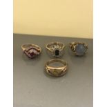 4 GOLD DRESS RINGS 14.