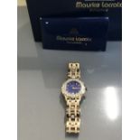 MAURICE LACROIX GOLD AND 3 DIAMONDS LADIES WATCH