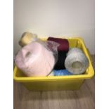 BOX OF KNITTING WOOL