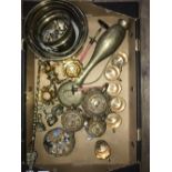 1 BOX OF BRASSWARE & JAPANESE TEA SET