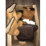 1 BOX OF 3 PAIRS SAFETY BOOTS (SIZE 8)