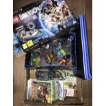 1 BOX CONTAINING PS3 LEGO ACTIVISION FIGURINES WII GAMES ETC