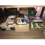 3 BOXES OF BOOKS THRILLERS LOVE STORIES AND EASY READING