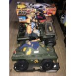 LOT OF 3 ACTION MAN VEHICLES AND FIGURES