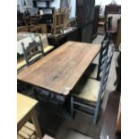 SWISS STYLE KITCHEN TABLE AND 3 CHAIRS