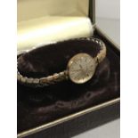 9 CT GOLD LADIES WATCH EVERITE ROLLED GOLD STRAP