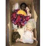 BOX OF APPROX VINTAGE DOLLS