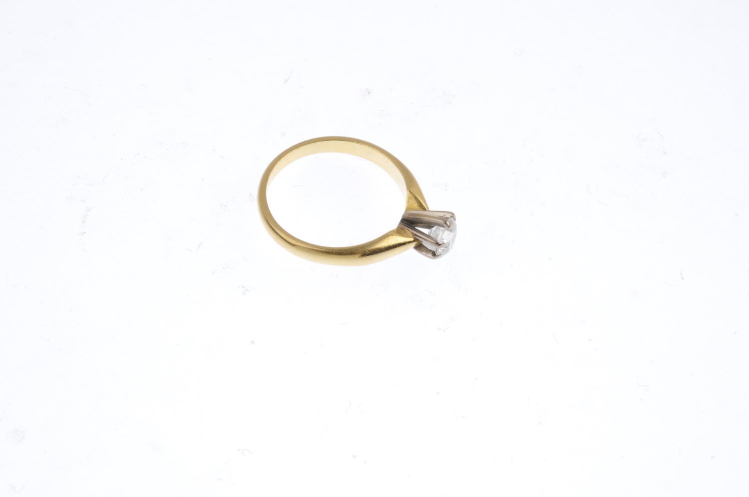 An 18ct gold diamond single-stone ring. The brilliant-cut diamond, with tapered band. Estimated - Image 4 of 4