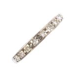 A diamond eternity ring. Designed as a single-cut diamond line. Estimated total diamond weight 0.