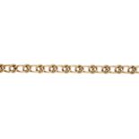 A 9ct gold bracelet. The fancy-link bracelet, with rope-twist spacers. Hallmarks for Birmingham,