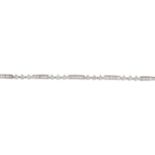 A diamond bracelet. Designed as a series of rectangular-shape diamond and brilliant-cut diamond