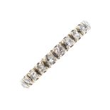 A diamond eternity ring. Designed as a single-cut diamond line. Estimated total diamond weight