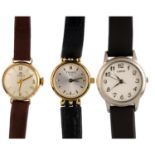 Three lady's wristwatches. To include two Tissot watches, together with a Lorus watch. Each with