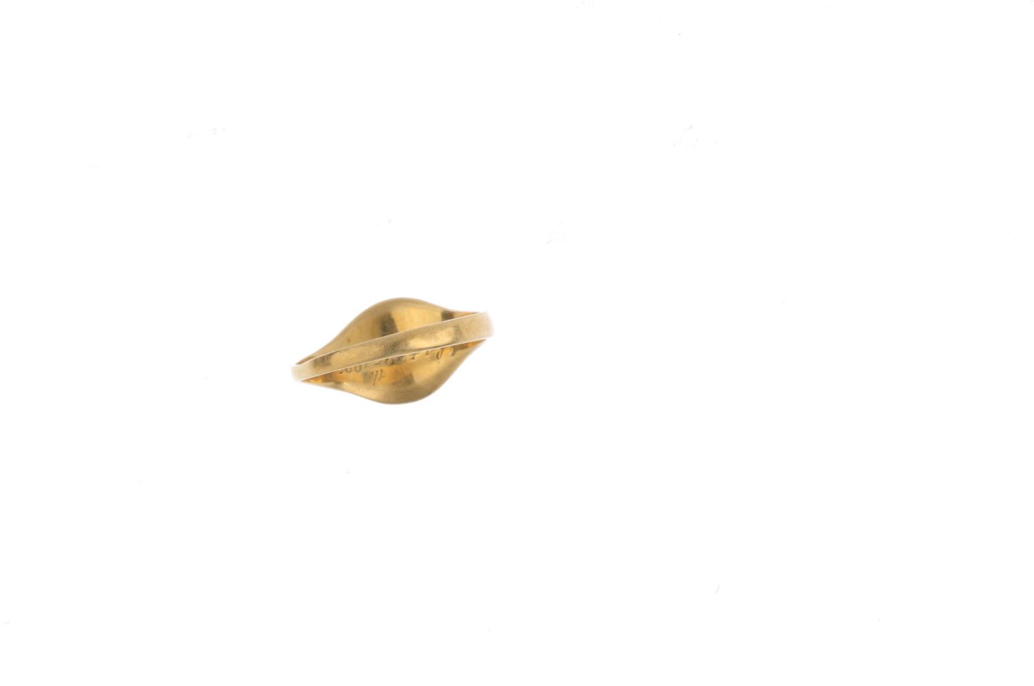 An early 20th century 18ct gold signet ring. The partially engraved front, with tapered shoulders. - Image 3 of 3