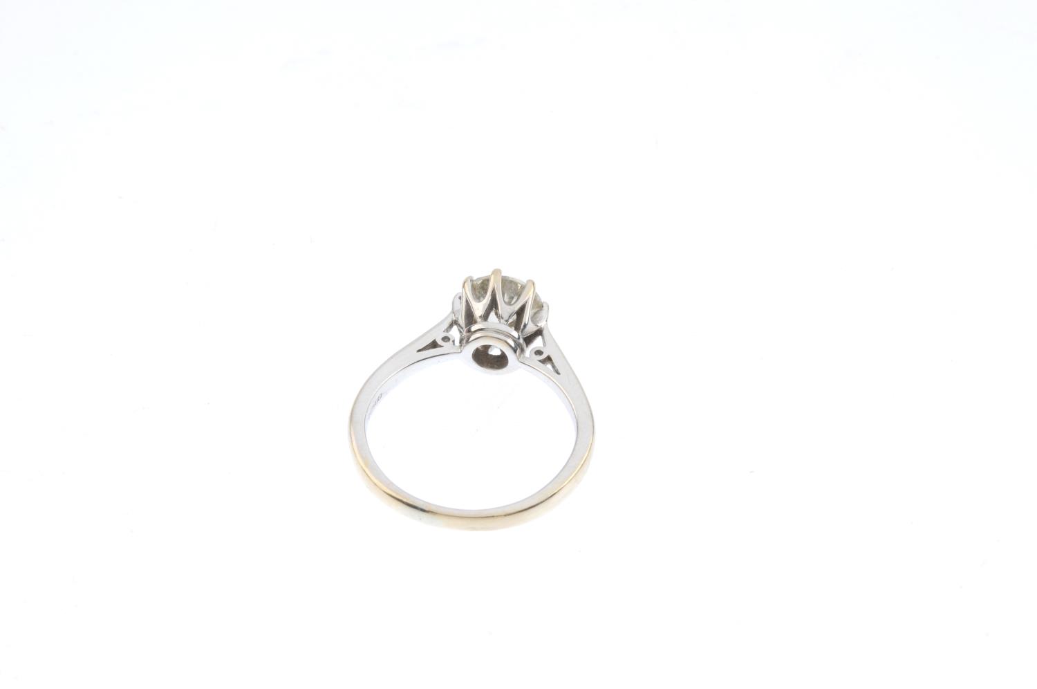 An 18ct gold diamond single-stone ring. The brilliant-cut diamond, with tapered shoulders. Estimated - Image 3 of 3