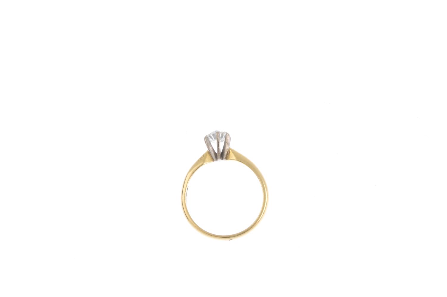 An 18ct gold diamond single-stone ring. The brilliant-cut diamond, with tapered band. Estimated - Image 2 of 4