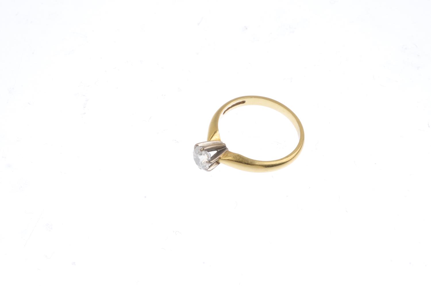 An 18ct gold diamond single-stone ring. The brilliant-cut diamond, with tapered band. Estimated - Image 3 of 4