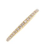 An 18ct gold diamond half eternity ring. Designed as a brilliant-cut diamond line. Total diamond