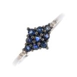 Four items of gem-set jewellery. To include A 9ct gold sapphire and diamond dress ring, a sapphire