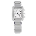 CARTIER - a gentleman's Tank Francaise Chronoflex chronograph bracelet watch. Stainless steel